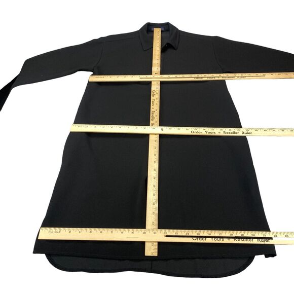 Madewell Shirt Dress Womens Medium Black Collared Button Fron Slit - Picture 3 of 16